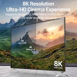 Кабель HDMI M - M, 3.0 м, V2.1, 8K 60Гц обплетення, чорний Vention - мініатюра 3