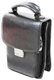 Барсетка чоловіча Giorgio Ferretti EF053 шкіряна 21х16х10 см Чорна - мініатюра 2