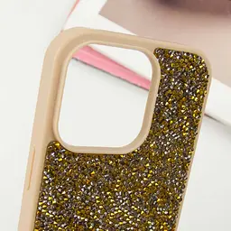 TPU чохол Bling World Rock Diamond для Apple iPhone 14 Pro (6.1) Золотий - мініатюра 4