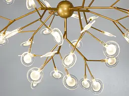 Люстра стельова LED Diasha 887-45C GD Світлячок, 45 ламп, золото сатин, регульована висота 110 см, для спальні - мініатюра 4