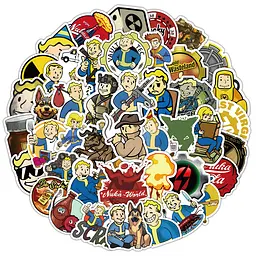 Стікерпак Фоллаут Набір наклейок GeekLand Fallout 50 штук