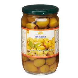 Оливки Athena Green Olives Stuffed with Red Pepper з перцем 700 г