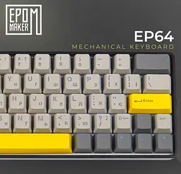 Клавіатура ігрова механічна бездротова EPOMAKER EP-64-BM Black 2.4G/BT/USB RGB Mulan Switch Linear - мініатюра 6