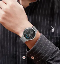 Наручний годинник чоловічий Skmei 9182 Silver Black, 9182SIBK (18400) - мініатюра 8