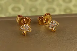 Сережки гвоздики Xuping Jewelry Грибочки 7 мм золотисті - мініатюра 2