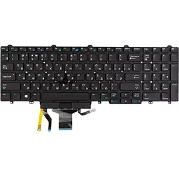 Клавіатура для ноутбука DELL Latitude E5580 чорна, без фрейму, підсвітка