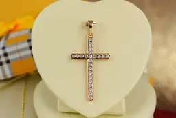Хрестик Xuping Jewelry камені в окантовці 3 см із фіанітами золотистий