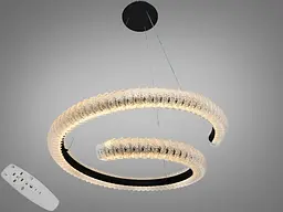 Сучасна підвісна LED люстра Diasha MD2509/800BK чорна кільцева 80 см з пультом