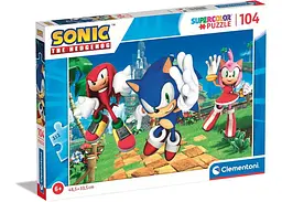 Пазл Clementoni SuperСolor: Їжак Сонік і його команда, Сонік (SuperСolor - Sonic the Hedgehog Puzzle - 104 pcs.), 104 ел. (27256)