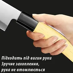 Японський кухонний ніж для нарізки овочів із прямим лезом 31 см, Kitchen Master 87766 - мініатюра 6