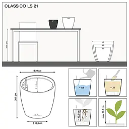 Вазон Lechuza Classico Color LS 21 пісочно-коричневий (14262) - мініатюра 6