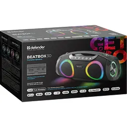 Акустична система 1.0 Defender Beatbox 30, 30Вт Bluetooth/RGB/FM/USB/TF/AUX/TWS чорна - мініатюра 8
