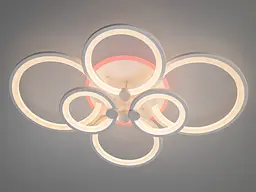 Люстра стельова LED Diasha 8022/6WH, 135W, 3200K-6500K, білий акрил, сучасний стиль для дому - мініатюра 2