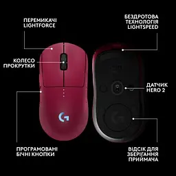 Комп'ютерна мишка Logitech G Pro 2 Lightspeed Wireless Magenta (910-007309) - мініатюра 6