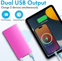 УМБ павербанк Power Bank 20000 mAh з ліхтариком LVR 018 Pink (17692) - мініатюра 7