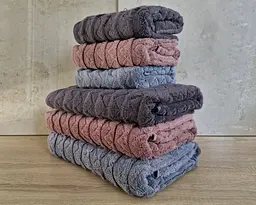 Набір турецьких махрових рушників Cestepe MicroCotton Premium 3 штуки 50x90 + 3 штуки 70х140 Ucgen 2 щільність 600 г/м2 - мініатюра 4