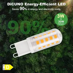 Комплект LED ламп DiCUNO G9 3 Вт, тепле біле світло - мініатюра 7