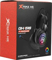 Ігрова гарнітура Xtrike Me GH-516 USB 7.1 RGB Black (GH-516) - мініатюра 8