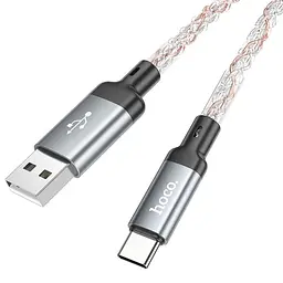 Дата кабель Hoco U 112 Shine 2.4 A USB to Type-C (1 m) Gray - мініатюра 4