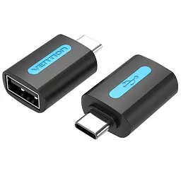 Перехідник USB 2.0 Type-C USB AF (OTG) PVC Vention чорний