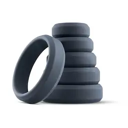 Набір ерекційних кілець Boners 6-Piece Cock Ring Set, 6 шт (сірий)