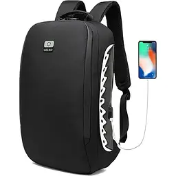 Міський рюкзак Ozuko 9282 з кодовим замком 48x12x28 см Чорний - мініатюра 2