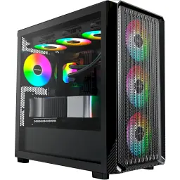 Корпус Montech X5M, Black, Mid Tower, без БЖ, для Micro ATX / Mini ITX, 1xType-C / 1xUSB 3.0 / 1xUSB 2.0, макс. CPU - 165 мм / GPU - 405 мм, 4x120 мм ARGB, бічна панель із загартованого скла - мініатюра 2