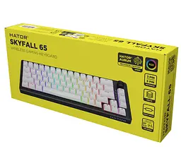 Механічна ігрова клавіатура HATOR HTK-3160-UA Skyfall 65 Wireless Aurum Sterling Switch USB, 2,4 ГГц, BT 5.3 Black-White - мініатюра 7