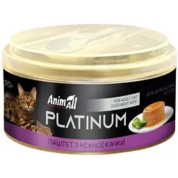 Вологий корм для котів AnimAll Platinum Adult шматочки з качкою 70 г