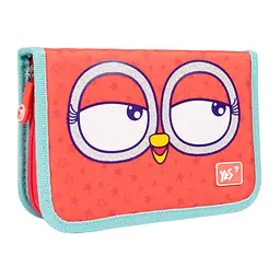 Пенал шкільний YES одинарний з двома клапанами HP-04 Owls