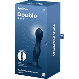 Фалоімітатор Satisfyer Double Ball-R Dark Blue, 16.5 см (синій) - мініатюра 4