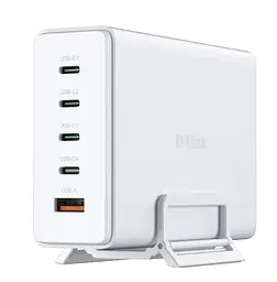 Зарядний пристрій мережевий D-Link DCF-241 240Вт GaN 4хUSB-С, 1xUSB-A, білий - мініатюра 5