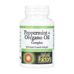 Травы Natural Factors Масло перечной мяты, орегано и тмина, Peppermint+Oregano Oil Complex, (NFS-03516)