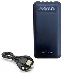 Універсальна зарядна батарея ProTech B-05 Solar 20000Mah + вбудовані кабелі + ліхтарик (Чорний) - мініатюра 6