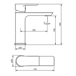 Змішувач для умивальника Damixa 10 black 470210300 - мініатюра 4