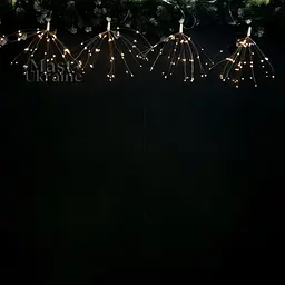 Вулична акумуляторна світлодіодна LED гірлянда 6м Казкові вогні на сонячній батареї з пультом автономне підсвічування світильник UKC HA-83 - мініатюра 8