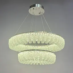 Підвісна кришталева LED-люстра для вітальні Linisoln 7903-60×40 140 Вт хром із димером до 20 м2 - мініатюра 3