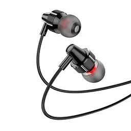 Провідні вакуумні навушники Hoco M90 Delight wired digital earphone with microphone, 3.5mm, 1.2m, black - мініатюра 3