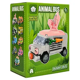 Дитячий конструктор Bunny Bus BB121E-A серії Animal Bus, 104 деталі