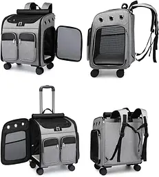 Візок-рюкзак для переноски собак і котів Voyager Pet LVGB2010 з телескопічною ручкою і 4-ма колесами - мініатюра 6