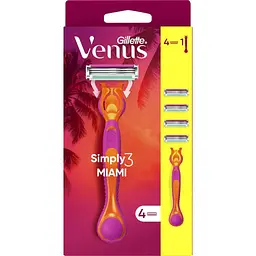Бритва Gillette Simply Venus 3 Miami з 4 змінними картриджами (8700216878333)