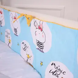 Суцільний борт в ліжечко  MirSon Kids Time 20-0044 Cats and bunnies 30х180 см (2200009666537) - мініатюра 3