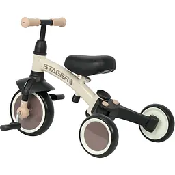 Велосипед біговел з ручкою Qplay Stager 3 в 1 Beige-Brown (T80STAGERBeigeBrown) - мініатюра 3