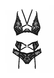 Комплект білизни Obsessive Alessya M/L чорний - мініатюра 5