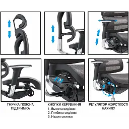 Офісне крісло GT Racer X-702L Black (W-21 B-41 (X-702L Black (W-21 B-41) - мініатюра 5