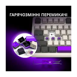 Клавіатура Lorgar KBP70TKLW Wireless TKL Mechanical Pro UA White (LRG-KBP70TKLW-WH-US) - мініатюра 6