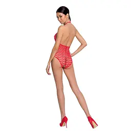 Бодістокінг у велику сітку Passion BS087 red відкрита спина халтер з доступом One size - мініатюра 4