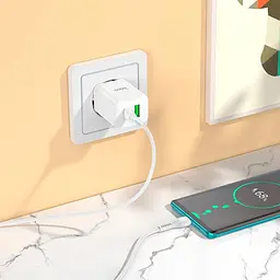 Блок — Адаптер мережевий HOCO Type-C to Type-C Cable Founder charger set N28 набір білий - мініатюра 6