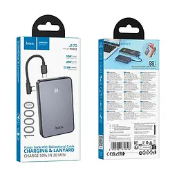 Универсальная мобильная батарея HOCO Starlight PD полностью compatible power bank with cable J170 10000mAh |1USB/2Type-C, 22.5W/3A, - миниатюра 2