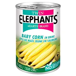 Кукурудза бейбі Twin Elephants Baby Corn 425 г